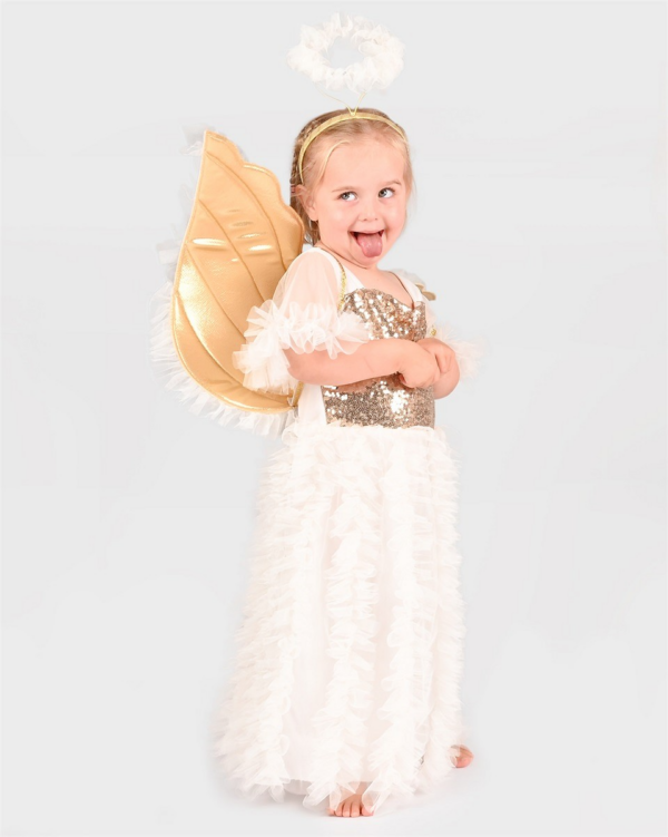 Den Goda Fen | Englekjole inkl. vinger & glorie - Flere str. 2-4 år