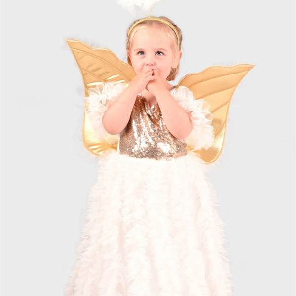 Den Goda Fen | Englekjole inkl. vinger & glorie - Flere str. 4-6 år