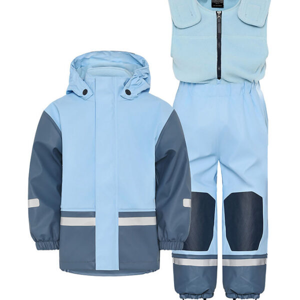 Didriksons Regntøj m. Fleece - PU - Boardman - Light Sea Blue