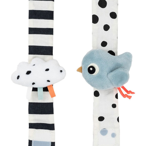 Done By Deer Håndledsranglesæt - 2-pak - Happy Clouds - Blå