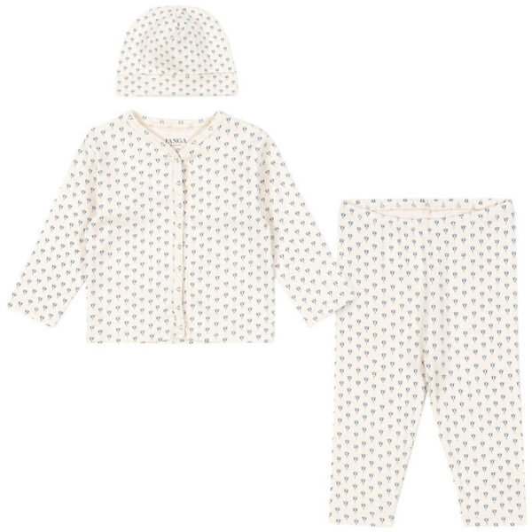 Fanga Fontana Sæt - Cardigan/Leggings/Hue - Bello - Punto Blu