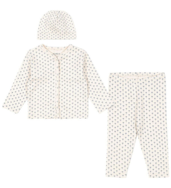 Fanga Fontana Sæt - Cardigan/Leggings/Hue - Bello - Punto Blu