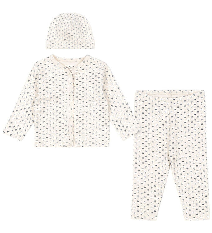 Fanga Fontana Sæt - Cardigan/Leggings/Hue - Bello - Punto Blu