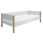 Flexa Nor Enkeltseng 90x200 cm m. Baggavl - Hvid/eg