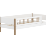 Flexa Nor Enkeltseng 90x200 cm m. Crossbar Sengehest - Hvid/eg