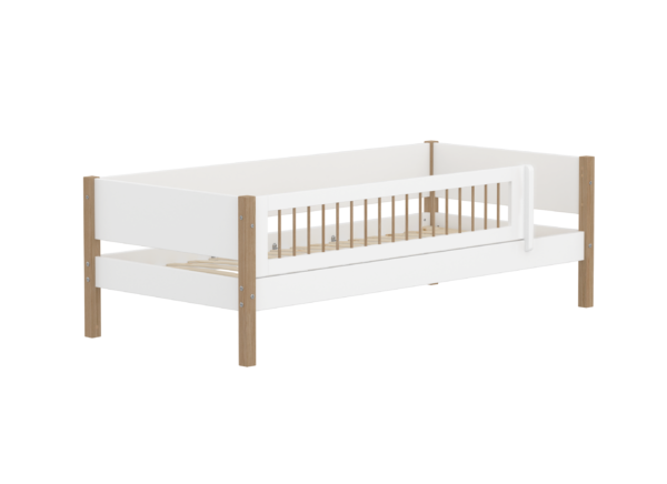 Flexa Nor Enkeltseng 90x200 cm m. Crossbar Sengehest - Hvid/eg