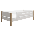 Flexa Nor Enkeltseng 90x200 cm m. Cut Out Sengehest - Hvid/eg