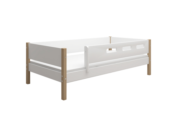 Flexa Nor Enkeltseng 90x200 cm m. Cut Out Sengehest - Hvid/eg