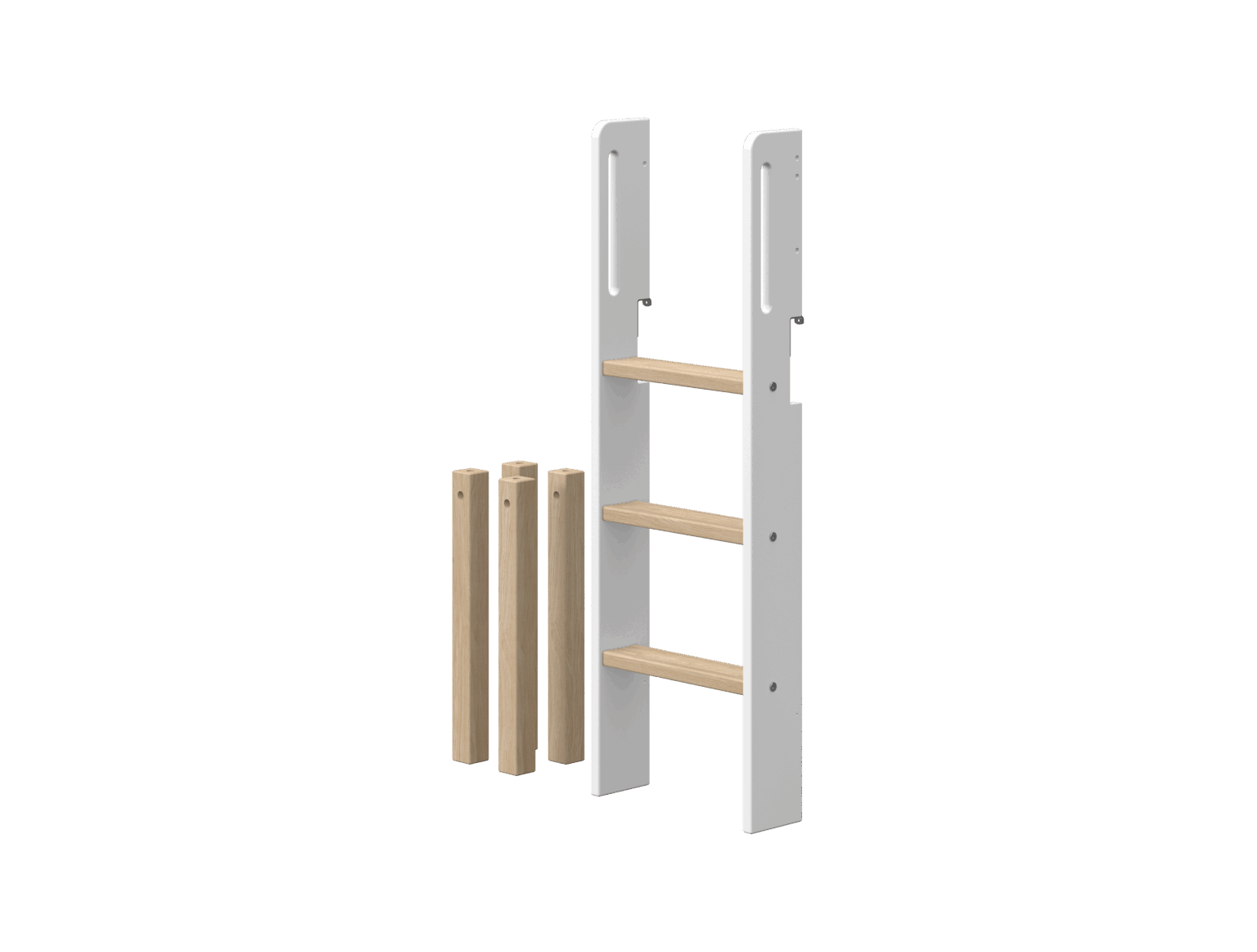 Flexa Nor Lige Stige og Forlængerstykker - Hvid/eg