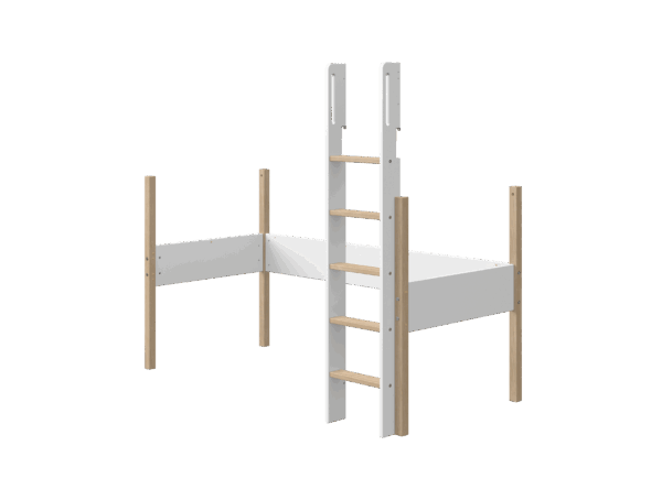 Flexa Nor Stige, Ben og Sengegavl - Hvid/eg