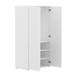 Flexa Saga Garderobeskab 200x100x55 Hvid Riller/hvide Ben og Greb