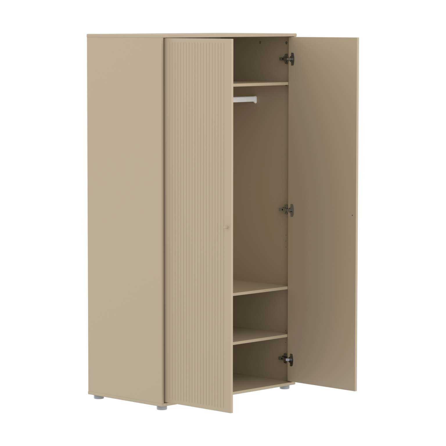 Flexa Saga Garderobeskab 200x100x55 Oat Riller/oat Ben og Greb