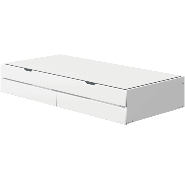 Flexa White/nor Udtræksseng og to Skuffer Til Enkeltseng 90x200 cm - Hvid
