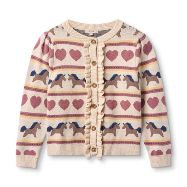 Fliink Kino LS Multi Cardigan - Sandshell - 80 cm