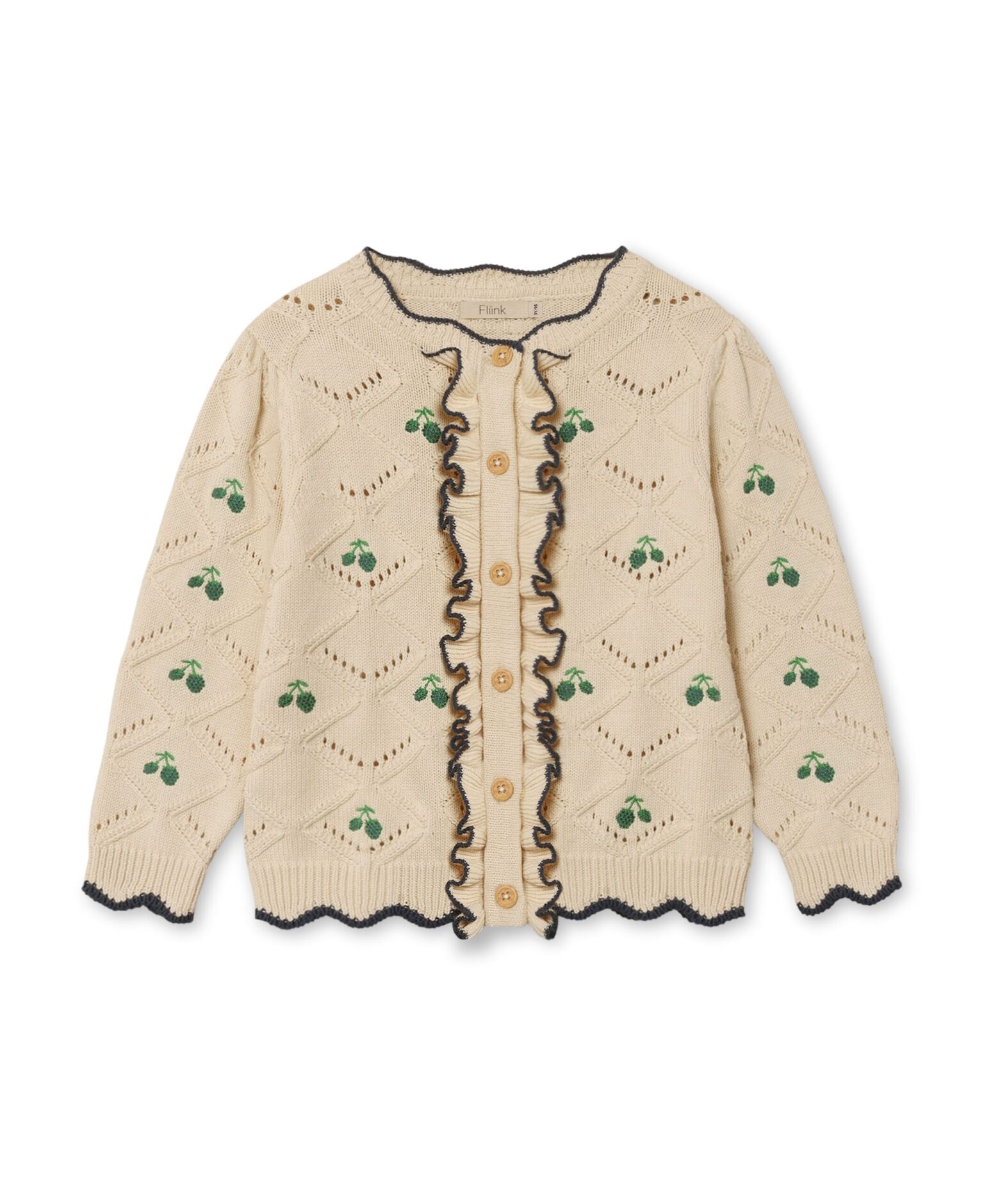 Fliink Mela Ruffle Cardigan - Sandshell - 80 cm