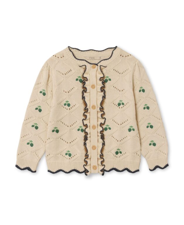 Fliink Mela Ruffle Cardigan - Sandshell - 80 cm