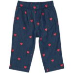 Flöss Bukser - Amee Pants - Mid Blue Heart - Hjerter