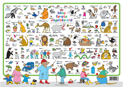 Girafprodukter | Dækkeserviet- Mine første engelske ord