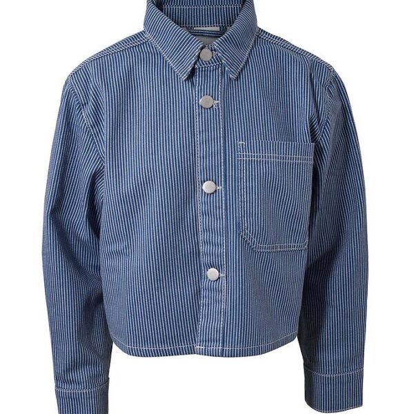 Hound Jakke - Cropped - Stribet - Off White/Light Blue