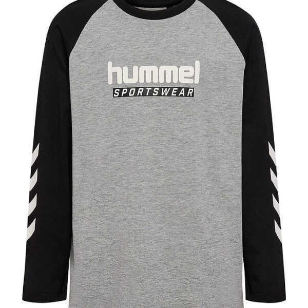 Hummel Bluse - Gråmeleret/ sort m. Logo