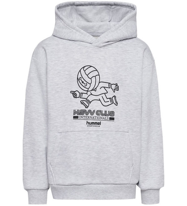 Hummel Hættetrøje - HmlJR - Headball - Light Grey Melange Hummel Hættetrøje - HmlJR - Headball - Light Grey Melange