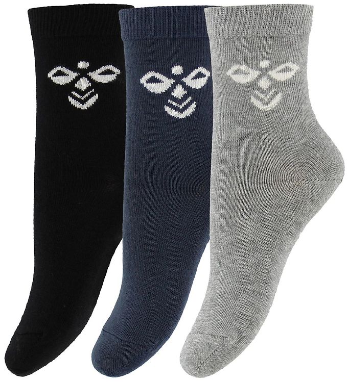 Hummel Strømper - HMLSutton - 3-pak - Sort/Navy/Gråmeleret