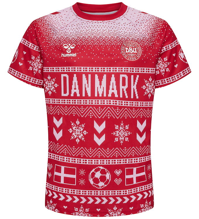 Hummel T-shirt - HmlDBU Fan XMAS - Tango Red