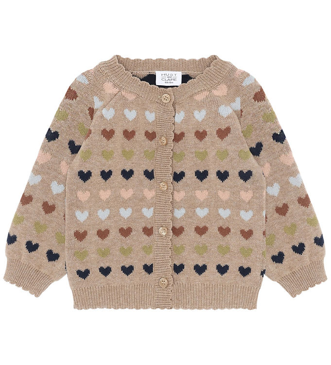 Hust and Claire Cardigan - HCCilja - Biscuit m. Hjerter