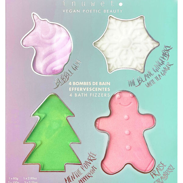 Inuwet Bath Bombs m. Duft - 4-pak - Christmas Set