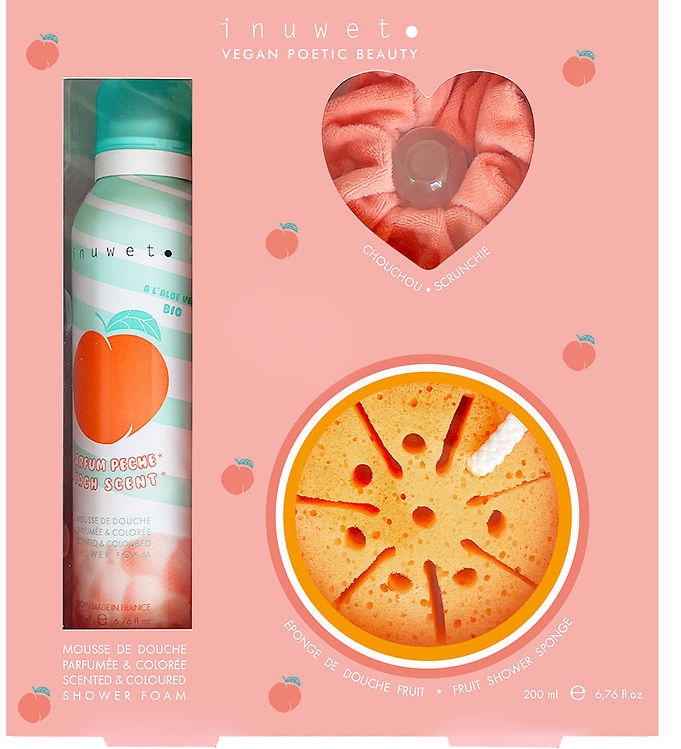 Inuwet Gavesæt - Badeskum/Badesvamp/Scrunchie - Peach