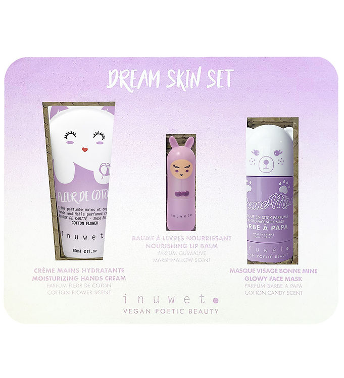 Inuwet Gavesæt - Håndcreme/Læbepomade/Ansigtsmaske - Mauve
