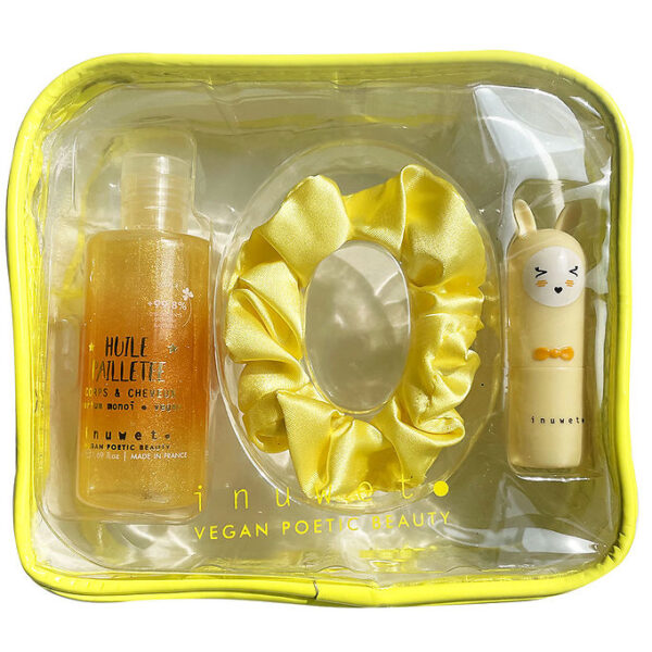 Inuwet Gavesæt - Læbepomade/Glitterolie/Scrunchie - Monoi/Pineap