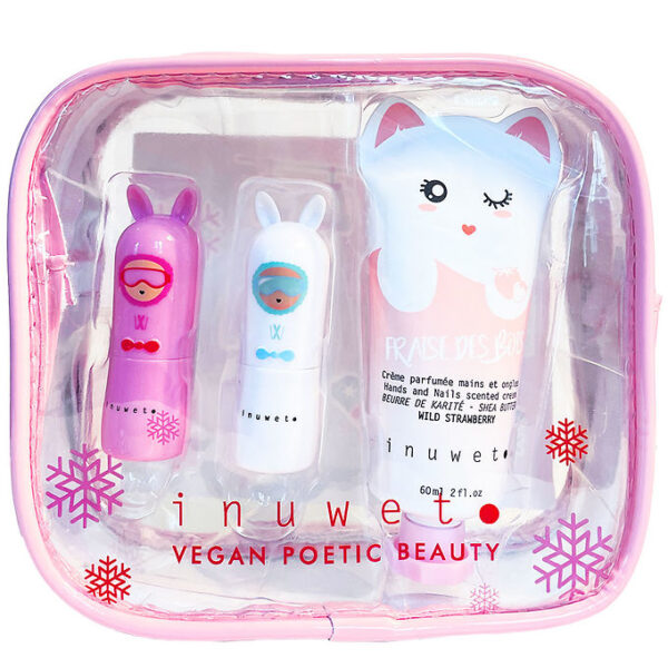 Inuwet Gavesæt - Læbepomader/Håndcreme - Cotton Candy/Cupcake