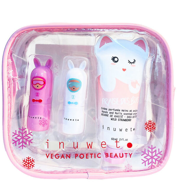 Inuwet Gavesæt - Læbepomader/Håndcreme - Cotton Candy/Cupcake