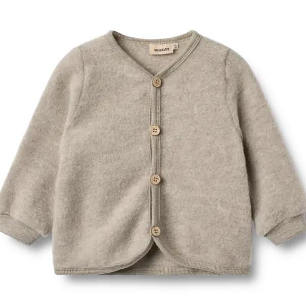 Kari Uld Fleece Cardigan - Khaki melange - 2 ÅR