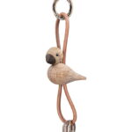 Kay Bojesen Nøglering - Fugl/Guld - Naturlæder/Eg