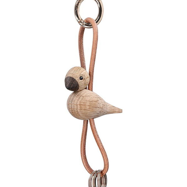 Kay Bojesen Nøglering - Fugl/Guld - Naturlæder/Eg