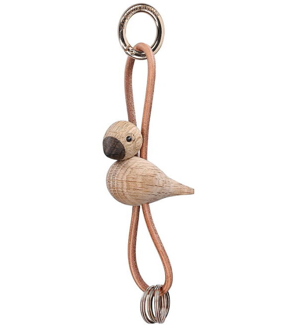 Kay Bojesen Nøglering - Fugl/Guld - Naturlæder/Eg