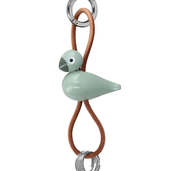 Kay Bojesen Nøglering - Fugl/Sølv - Naturlæder/Green