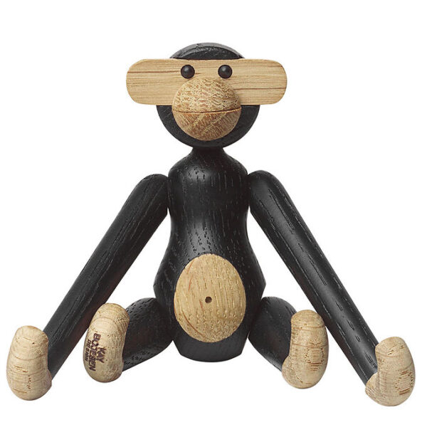 Kay Bojesen Træfigur - Abe - 10 cm - Mini - Mørk Bejdset Eg