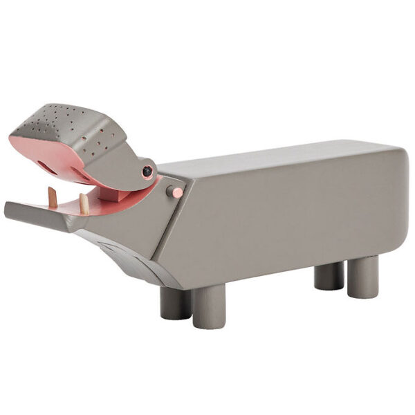 Kay Bojesen Træfigur - Flodhest - Liliput - 6 cm - Grå