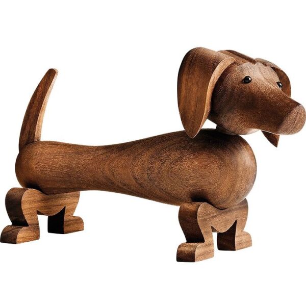 Kay Bojesen Træfigur - Gravhund - 18 cm - Valnød