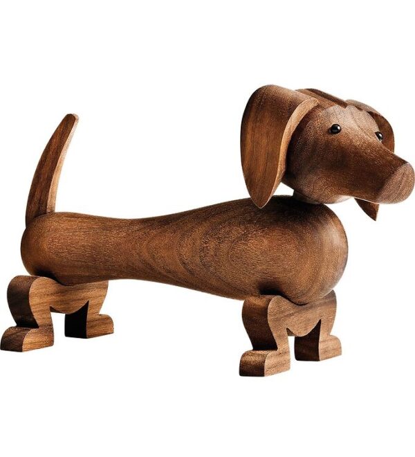 Kay Bojesen Træfigur - Gravhund - 18 cm - Valnød