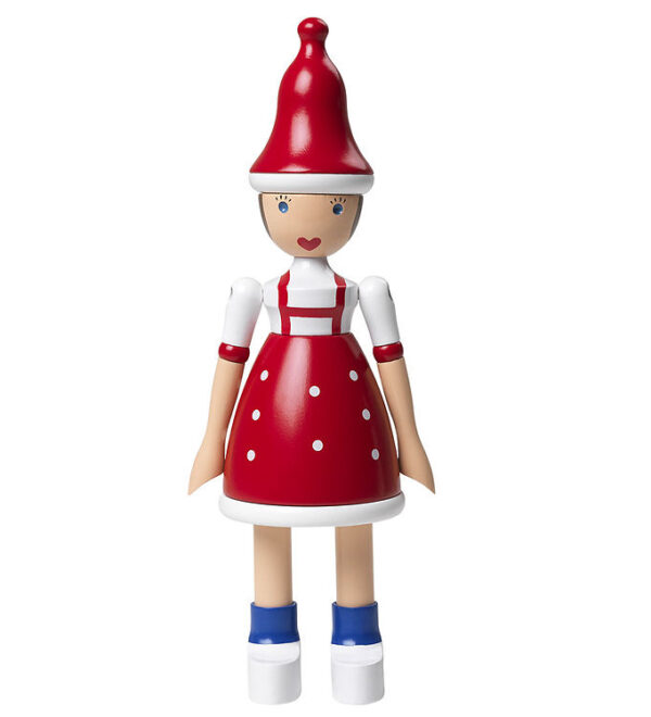 Kay Bojesen Træfigur - Jule Lise - 17,5 cm - Rød/Blå/Hvid