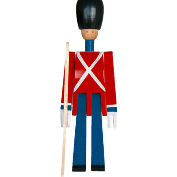 Kay Bojesen Træfigur - Menig Med Gevær - 21 cm - Lille - Rød/Blå
