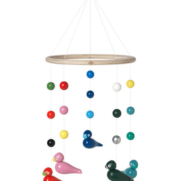 Kay Bojesen Uro - Ø 21 cm - Træ - Multifarvet m. Sangfugle