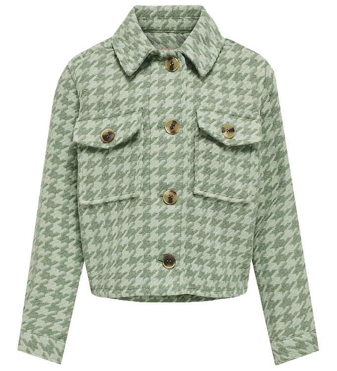 Kids Only Jakke - KogKimmie - Hedge Green Checks Frosty Green