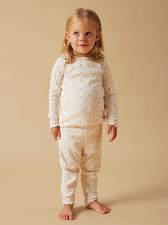 LIL ATELIER Rib Natsæt Gago Almost Mauve Flowers