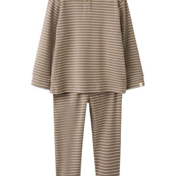 LIL ATELIER Rib Natsæt Gago Sepia Tint Turtledove