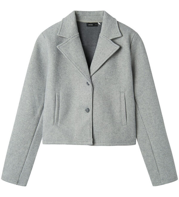 LMTD Frakke - NlfLove - Kort - Light Grey Melange